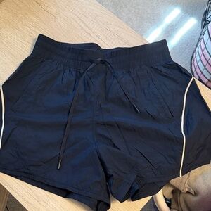 lululemon athletica Navy Athletic Shorts with White Piping